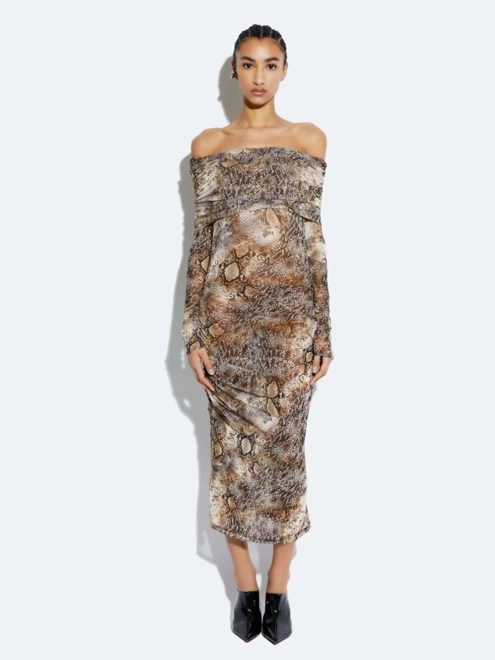 NEW Snake Mesh Off The Shoulder Dress, Size M